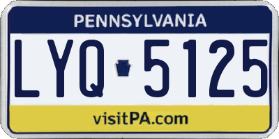 PA license plate LYQ5125