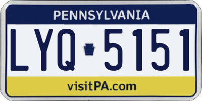 PA license plate LYQ5151