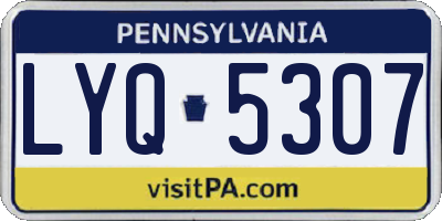 PA license plate LYQ5307