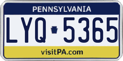 PA license plate LYQ5365