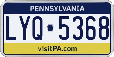 PA license plate LYQ5368