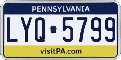 PA license plate LYQ5799