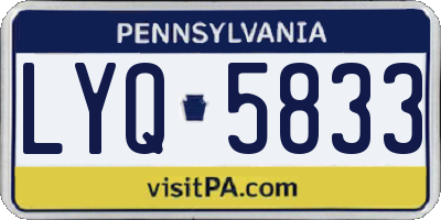 PA license plate LYQ5833
