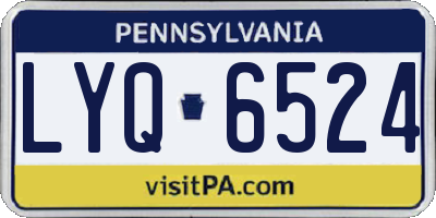 PA license plate LYQ6524