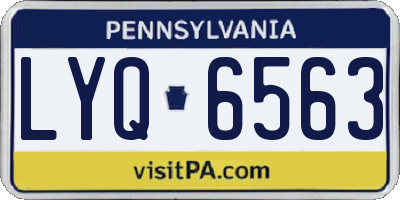 PA license plate LYQ6563