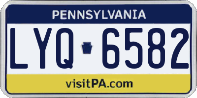 PA license plate LYQ6582