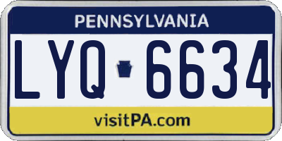 PA license plate LYQ6634