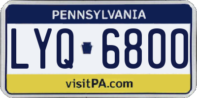 PA license plate LYQ6800