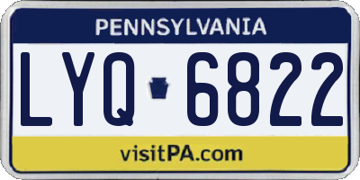 PA license plate LYQ6822