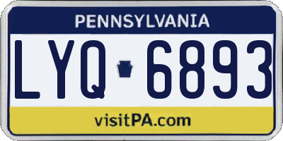 PA license plate LYQ6893