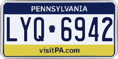 PA license plate LYQ6942