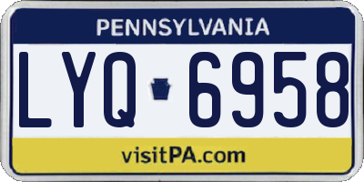 PA license plate LYQ6958
