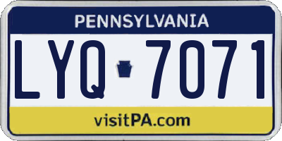 PA license plate LYQ7071