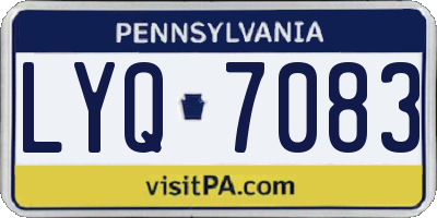 PA license plate LYQ7083