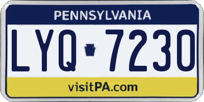 PA license plate LYQ7230
