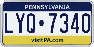 PA license plate LYQ7340