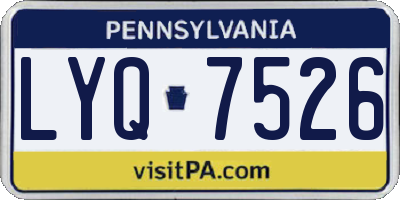 PA license plate LYQ7526