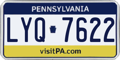 PA license plate LYQ7622