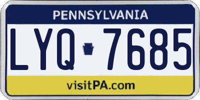 PA license plate LYQ7685