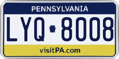 PA license plate LYQ8008