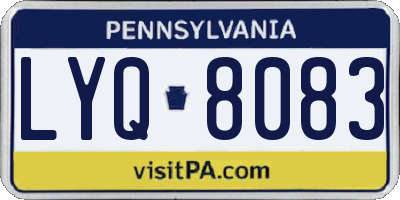 PA license plate LYQ8083