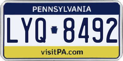 PA license plate LYQ8492