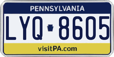 PA license plate LYQ8605