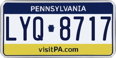 PA license plate LYQ8717