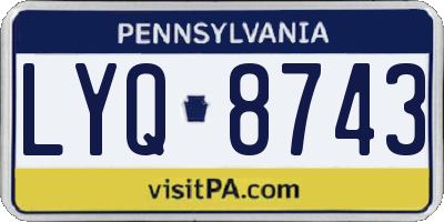 PA license plate LYQ8743