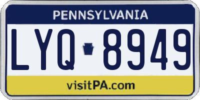 PA license plate LYQ8949