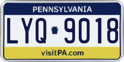PA license plate LYQ9018