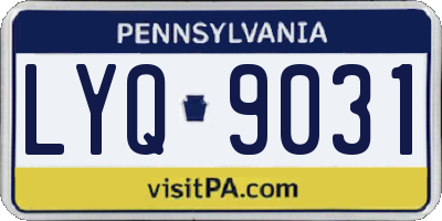PA license plate LYQ9031