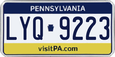 PA license plate LYQ9223