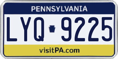 PA license plate LYQ9225