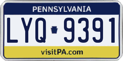 PA license plate LYQ9391