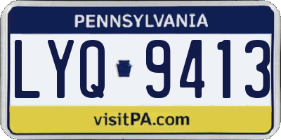 PA license plate LYQ9413