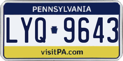 PA license plate LYQ9643