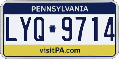 PA license plate LYQ9714