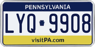 PA license plate LYQ9908