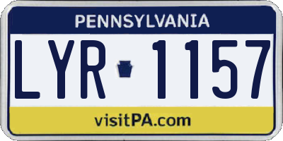 PA license plate LYR1157