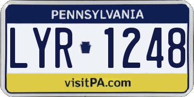 PA license plate LYR1248