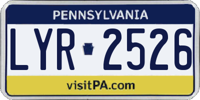 PA license plate LYR2526