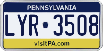PA license plate LYR3508