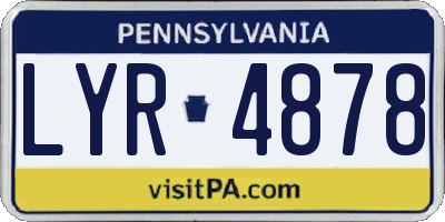 PA license plate LYR4878