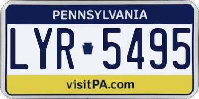 PA license plate LYR5495