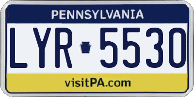 PA license plate LYR5530