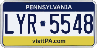 PA license plate LYR5548