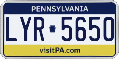 PA license plate LYR5650