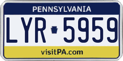 PA license plate LYR5959