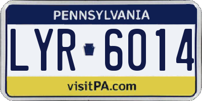 PA license plate LYR6014